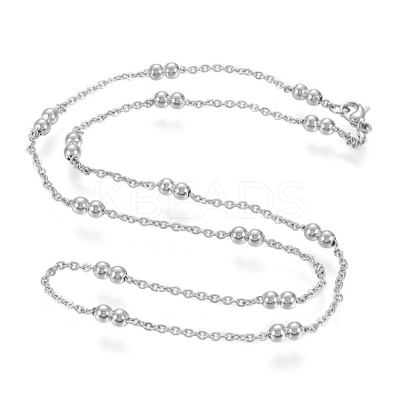 Non-Tarnish 304 Stainless Steel Cable Chain Necklaces NJEW-M183-06P-1