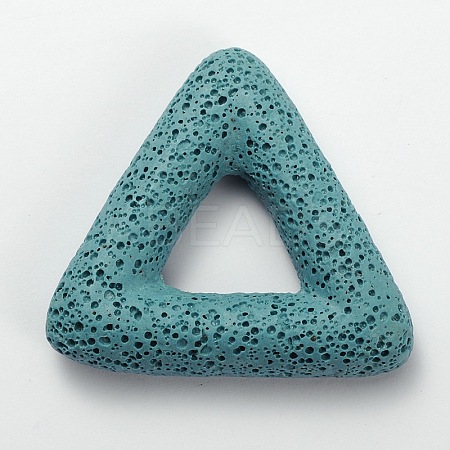 Synthetic Lava Rock Big Triangle Pendants G-O025-04B-1
