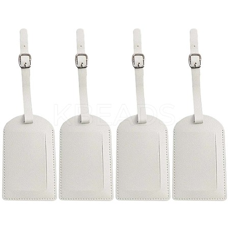 CutHollow 4Pcs PU Leather Luggage Tag OFST-CL0001-01B-04-1