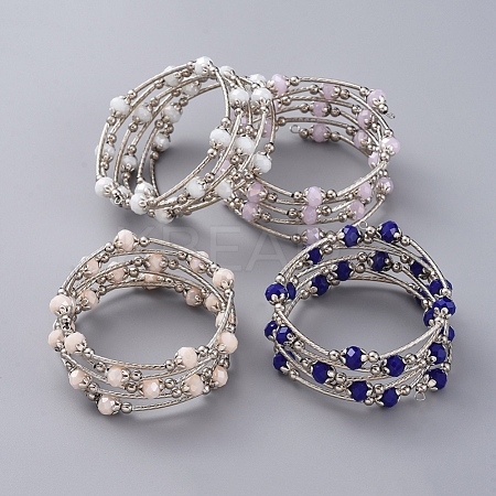 Fashion Glass Beads Wrap Bracelets BJEW-JB04989-1