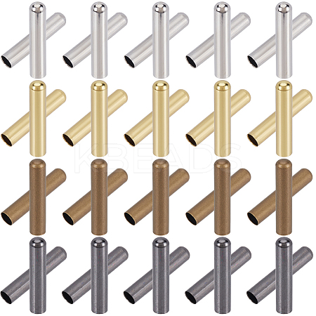 80Pcs 4 Colors Brass Aglets for Shoelaces KK-GF0001-16-1