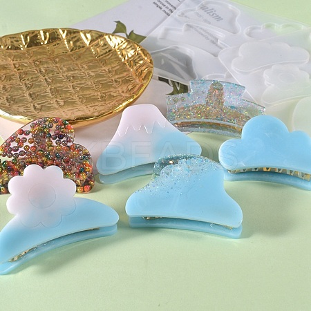 Claw Hair Clips Cabochon Silicone Molds DIY-L065-05-1