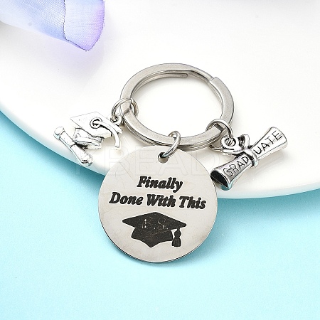 Flat Round Alloy Keychain KEYC-YW00090-05-1