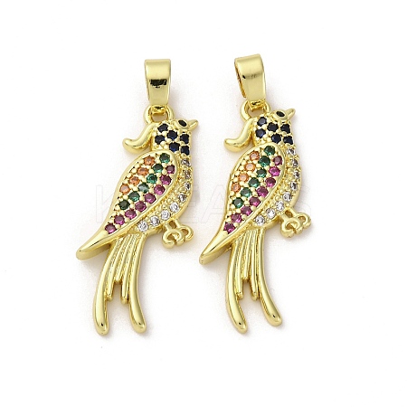 Brass Micro Pave Cubic Zirconia Pendants KK-F903-04G-1