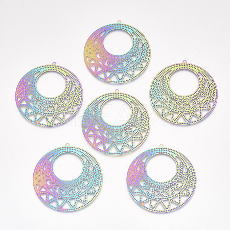 Ion Plating(IP) 304 Stainless Steel Filigree Big Pendants STAS-S108-43-1