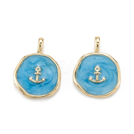 Brass Enamel Pendants X-KK-A155-10G-1