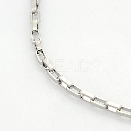Tarnish Resistant Unisex Casual Style 304 Stainless Steel Box Chain Necklaces STAS-O037-14P-1