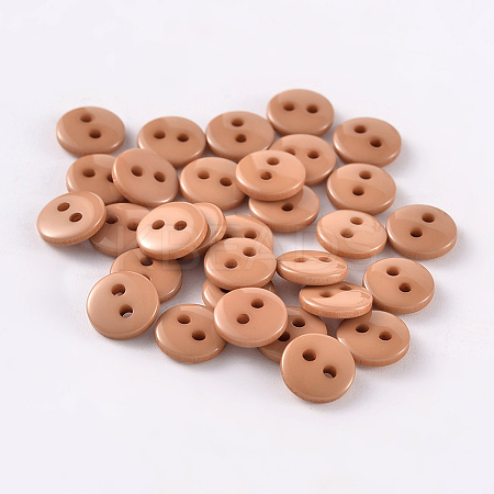 2-Hole Flat Round Resin Sewing Buttons for Costume Design BUTT-E119-34L-09-1
