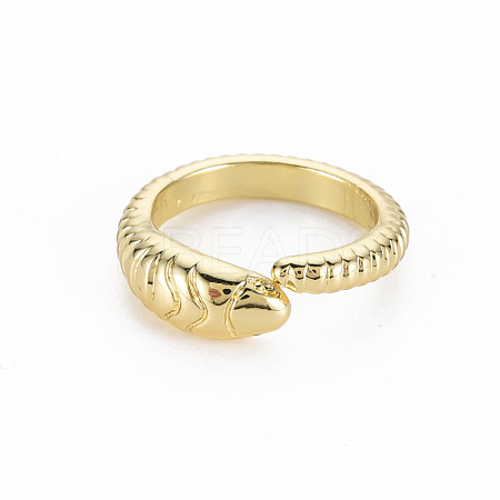Snake Shape Rack Plating Alloy Cuff Rings RJEW-Q163-010A-RS-1