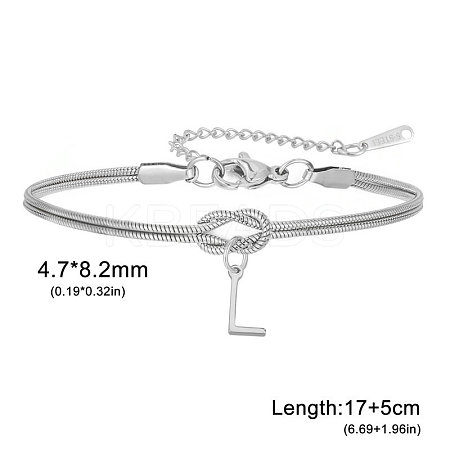 304 Stainless Steel Initial Charm Bracelets FS-WGD8E41-29-1