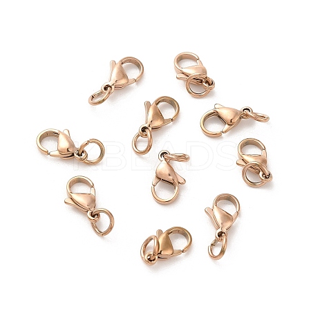 PVD Vacuum Plating 304 Stainless Steel Lobster Claw Clasps LS-STAS-K155-C-11RG-1