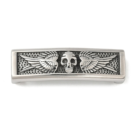 304 Stainless Steel Wing Skull Connector Charms STAS-Z147-11AS-02-1