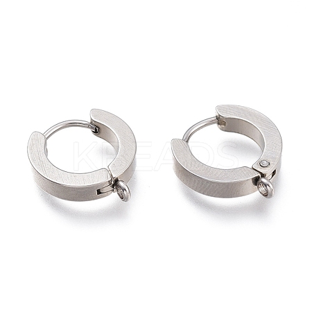 Tarnish Resistant 304 Stainless Steel Huggie Hoop Earrings Findings STAS-I167-01A-P-1