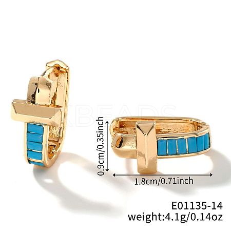Geometric U-shaped Brass Hoop Earrings for Women SW5755-14-1