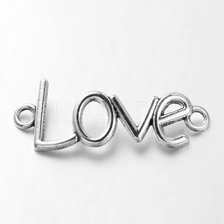 Tibetan Style Alloy Word Love Links connectors TIBE-Q035-009AS-NR-1