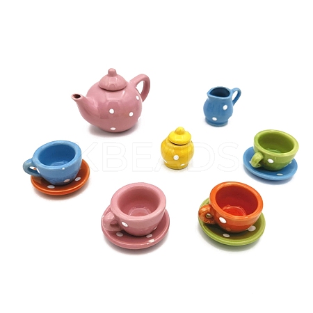 7Pcs Porcelain Tea Set Miniature Ornaments PW-WG66AC7-01-1