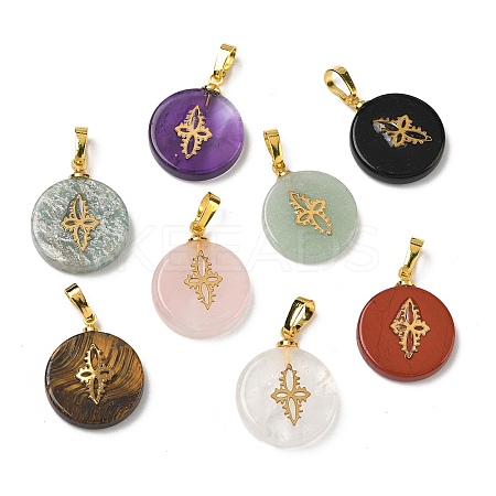 Natural Mixed Gemstone Pendants G-K385-18G-1