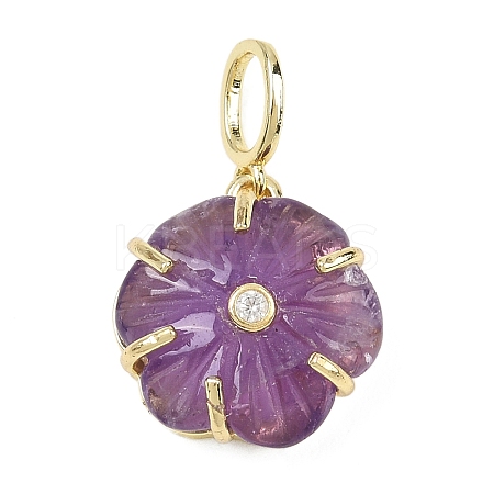Natural Amethyst Carved Pendants G-G330-01G-01-1