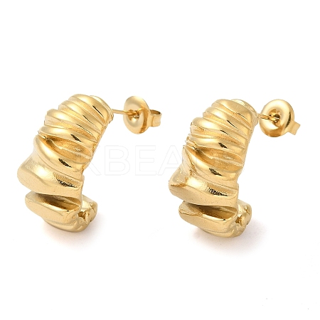 Ion Plating(IP) 304 Stainless Steel Twist Stud Earrings EJEW-Z022-14G-1