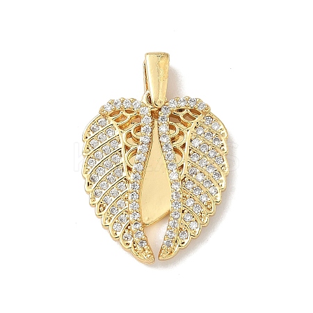 Brass Micro Pave Cubic Zirconia Openable Pendants KK-F905-02G-01-1
