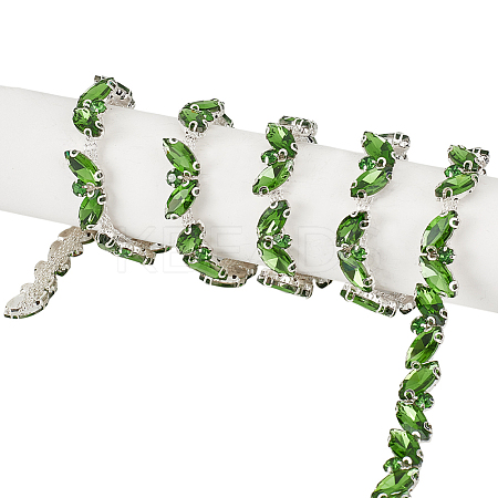 3 Yards Glass Rhinestone Chains DIY-DR0002-10C-1