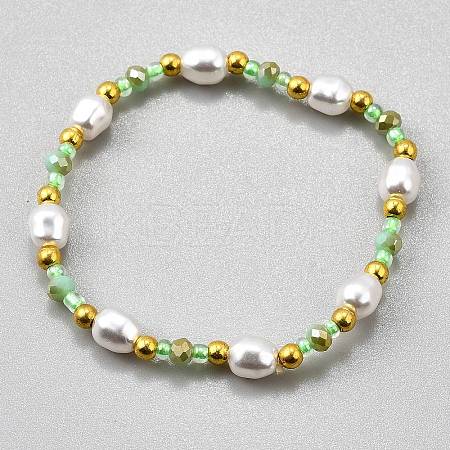 Plastic Pearl Beaded Stretch Bracelets for Women BJEW-WH0016-69B-1