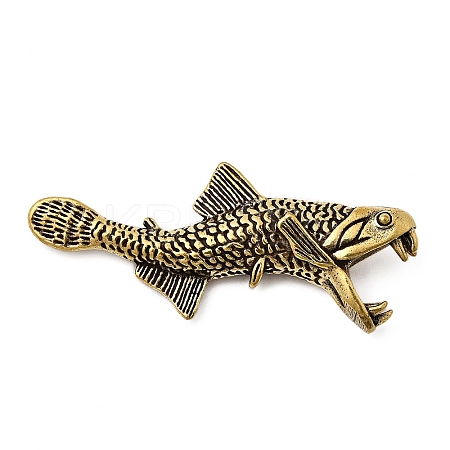 Brass Arowana Saurichthys Miniature Figurines Statues  KK-S335-01AB-A-1