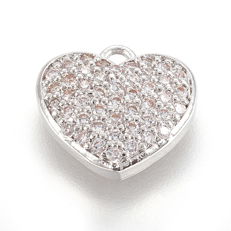 Brass Micro Pave Cubic Zirconia Charms KK-O112-08P-1