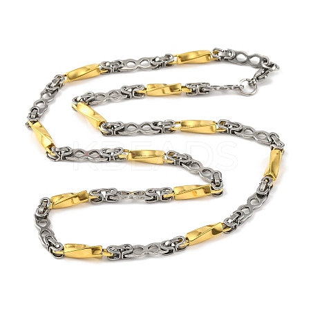 201 Stainless Steel Twist Links Chain Necklace NJEW-F22-39Q-GP-1