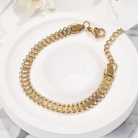 667 Stainless Steel(Grade 201 Equivalent) Chain Bracelets BJEW-P351-01D-G-1