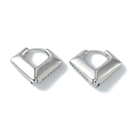 Rhombus Brass Micro Pave Cubic Zirconia Stud Earrings for Women EJEW-H006-03P-1