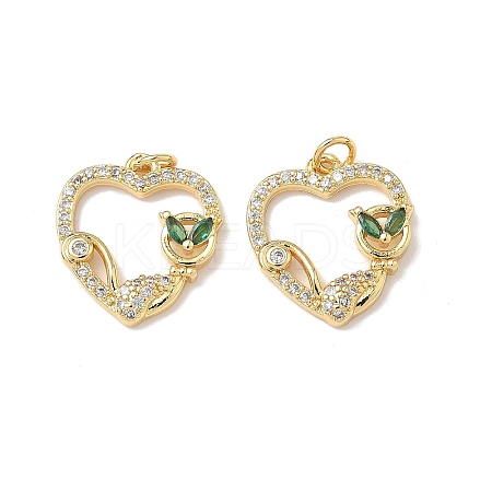 Brass Micro Pave Cubic Zirconia Pendants KK-Q068-51A-G-1