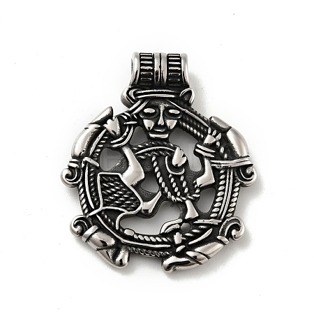 304 Stainless Steel Pendants STAS-C053-15AS-1
