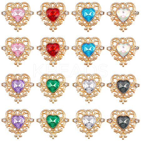 32Pcs 8 Colors Glass Pendants FIND-SC0015-34-1