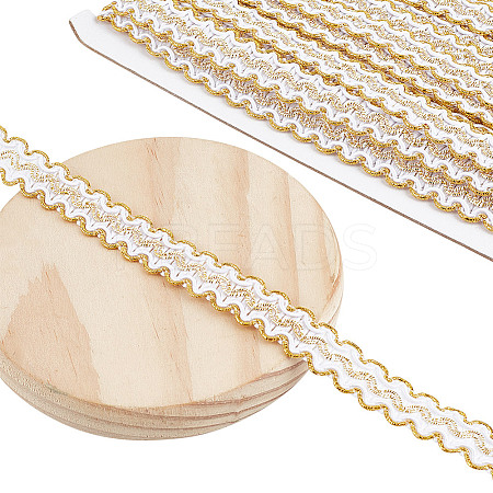 Polyester Filigree Wavy Lace Ribbon OCOR-WH0082-211C-1
