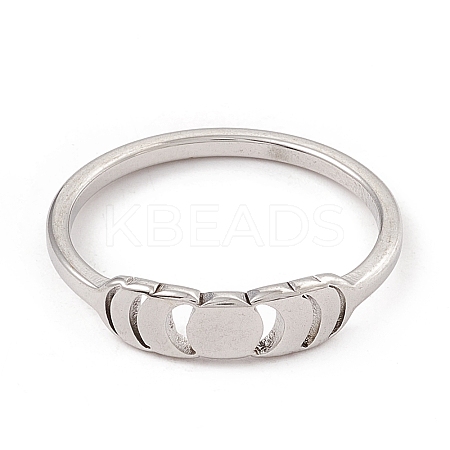 Non-Tarnish 201 Stainless Steel Moon Phase Finger Ring for Women LS-RJEW-A006-05P-1