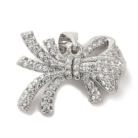 Brass Micro Pave Clear Cubic Zirconia Pendants FIND-Z041-01P-1