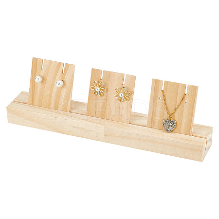 DELORIGIN 1 Set 1-Slot Wooden Earring Display Card Stands EDIS-DR0001-07A-1