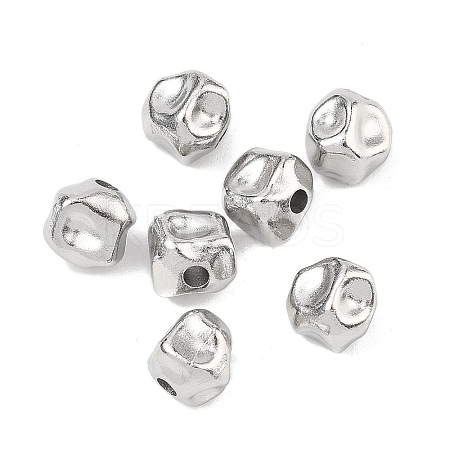 Hammered 304 Stainless Steel Beads STAS-B127-01P-08-1