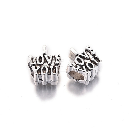 Tibetan Style Alloy European Beads TIBE-S314-85AS-RS-1