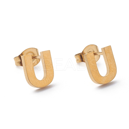 Ion Plating(IP) 304 Stainless Steel Stud Earrings STAS-Z028-A-07G-1