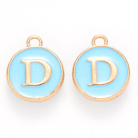 Golden Plated Alloy Enamel Charms X-ENAM-S118-04D-1
