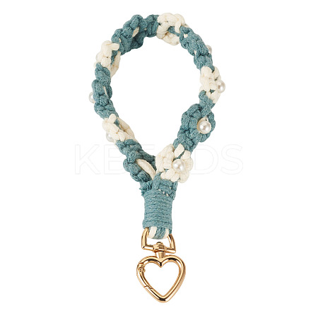 Cotton Braided Flower Pendant Decorations AJEW-TAC0030-032G-10-1