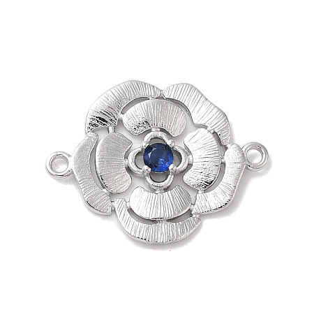 Brass Pave Glass Connector Charms KK-Z073-32P-05-1