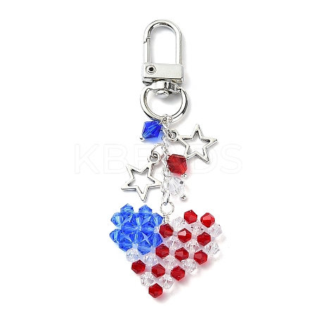 Heart Imitation Austrian Crystal Pendant Decorations HJEW-TA00114-1