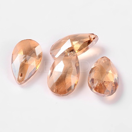 Faceted Teardrop Glass Pendants LS-X-GLAA-O008-B11-1