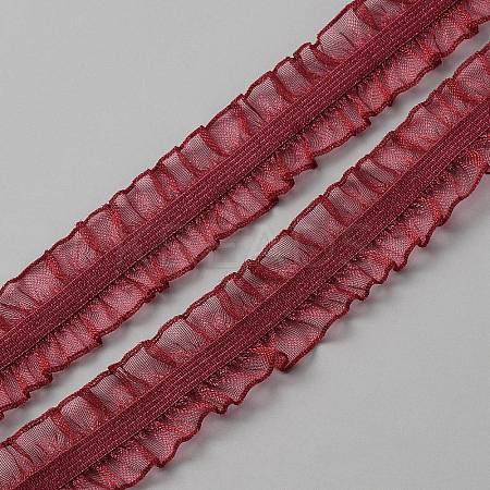 Chinlon Elastic Pleated Lace Trim EW-WH0013-27A-1