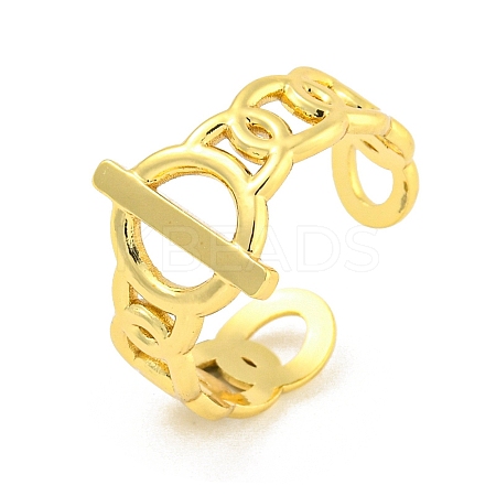 304 Stainless Steel Buckle Shape Open Cuff Ring RJEW-G321-12G-1