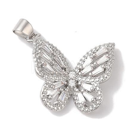 Rack Plating Brass & Cubic Zirconia Pendants KK-L216-014P-01-1