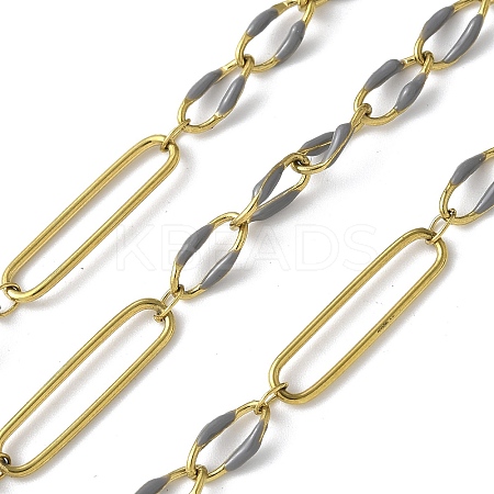 304 Stainless Steel Enamel Figaro Chains CHS-U003-02G-03-1